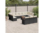 Garden furniture set with cushions, 14 pieces, black woven resin, CERP49203