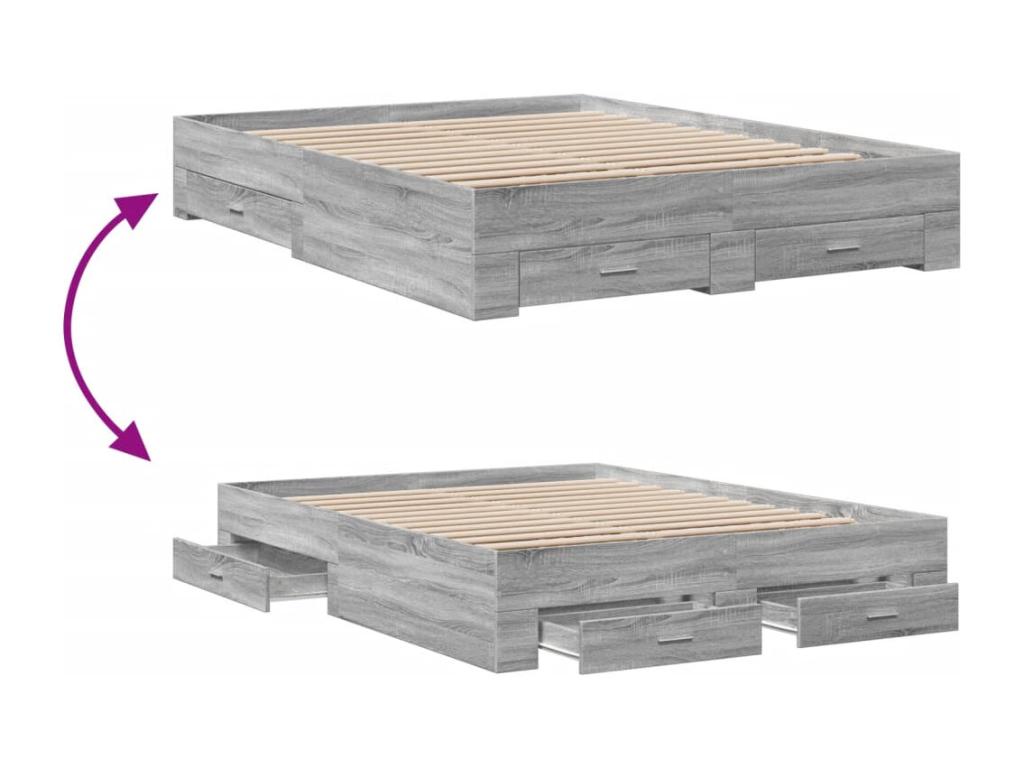 Dormeva grey bed frame with drawers (mattress not included) 160x200 cm ZPWO35251