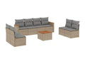 Dormeva 9-piece garden furniture set with cushions, beige woven resin HFPM34355