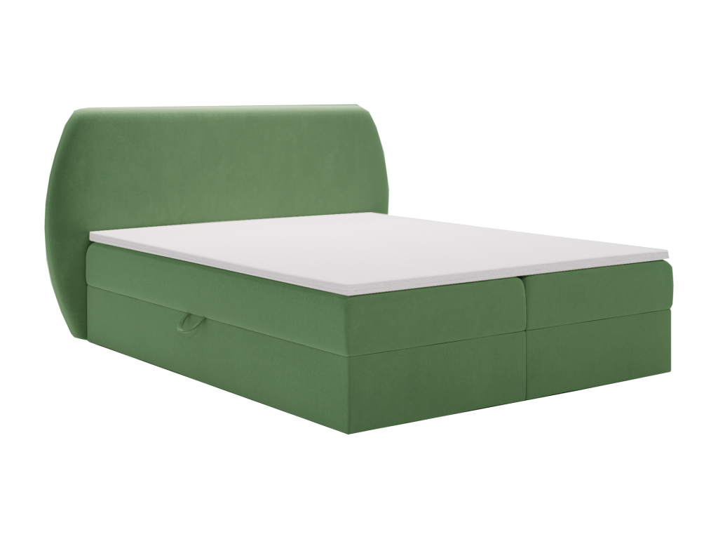 Cartagena Adult Bed 140x200 cm - Upholstered Bed with Storage, Mattress H3 - Double Bed, Green, Lysvia 61 POET26489