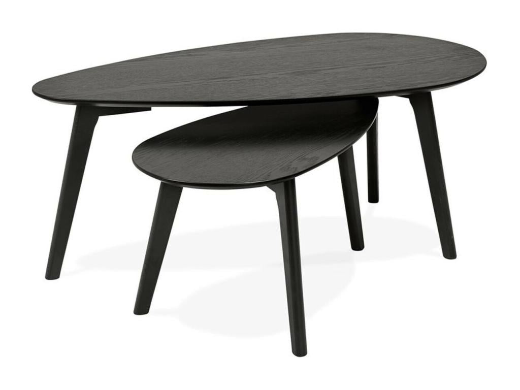 Set of 2 Lysvia Nesting Tables, 100cm, Black, IWXV78610