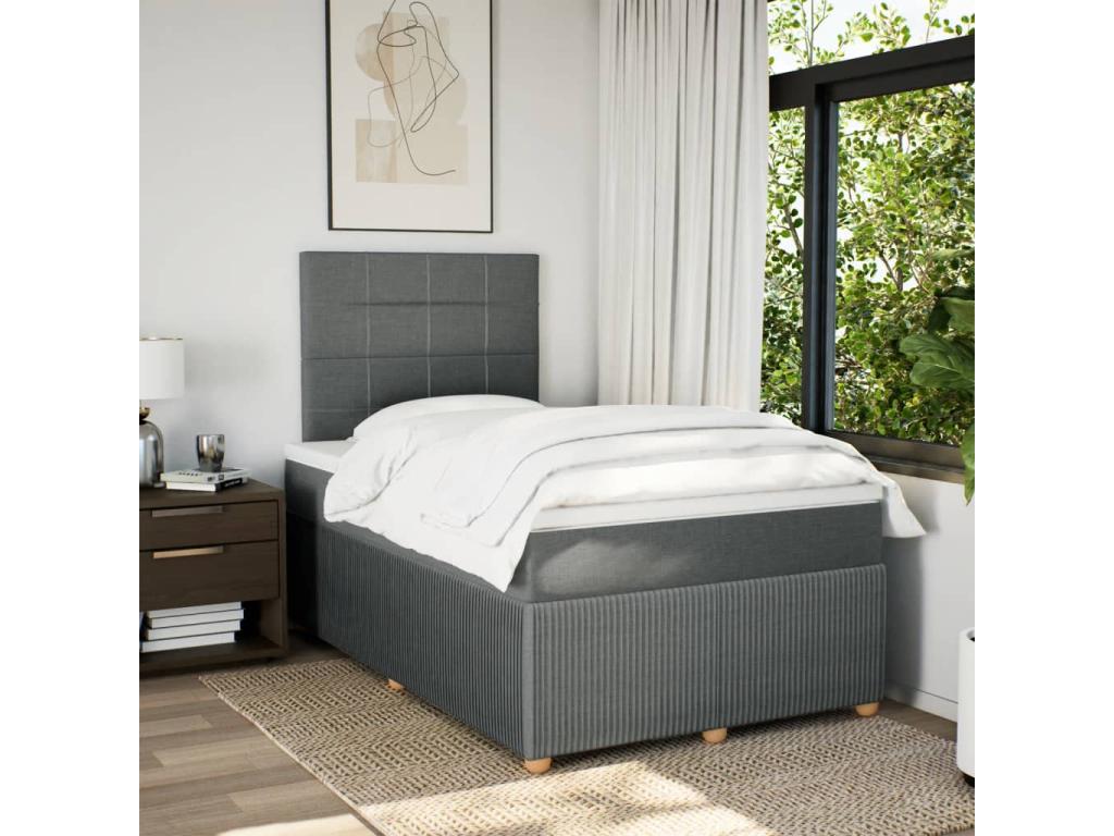 Dormeva bed base with dark grey mattress 120x190cm fabric HDEF98178