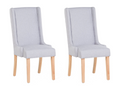 Set of 2 Zensova dining chairs, light grey cotton, DVSH56186