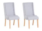 Set of 2 Zensova dining chairs, light grey cotton, DVSH56186