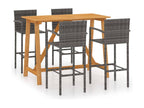 5-Piece Garden Bar Set, Grey DDZC12263