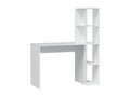 Lysvia Desk, Linear Desk with Bookshelf, Space-Saving Multipurpose Office Table, 110x50x136 cm, White, HTTQ01565