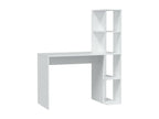 Lysvia Desk, Linear Desk with Bookshelf, Space-Saving Multipurpose Office Table, 110x50x136 cm, White, HTTQ01565