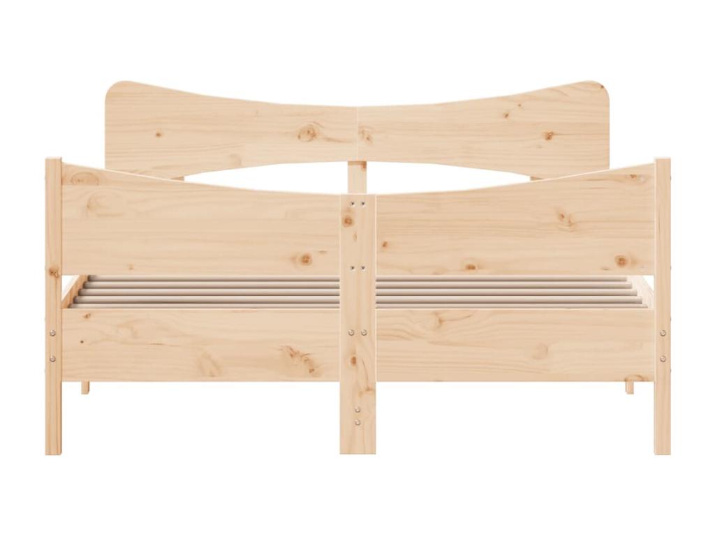 Bed frame with headboard 150x200 cm solid pine wood XOOY55521