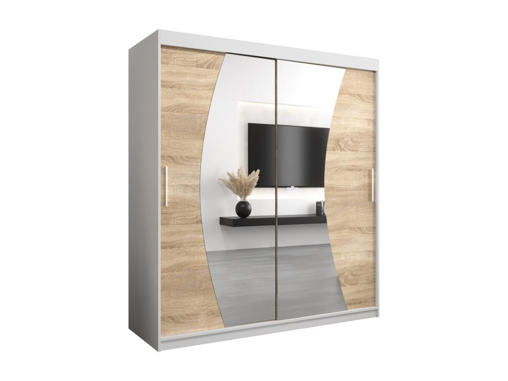 Zensova Sliding Door Wardrobe 200/180/62 2 Doors White/ Zensova JMKR43909