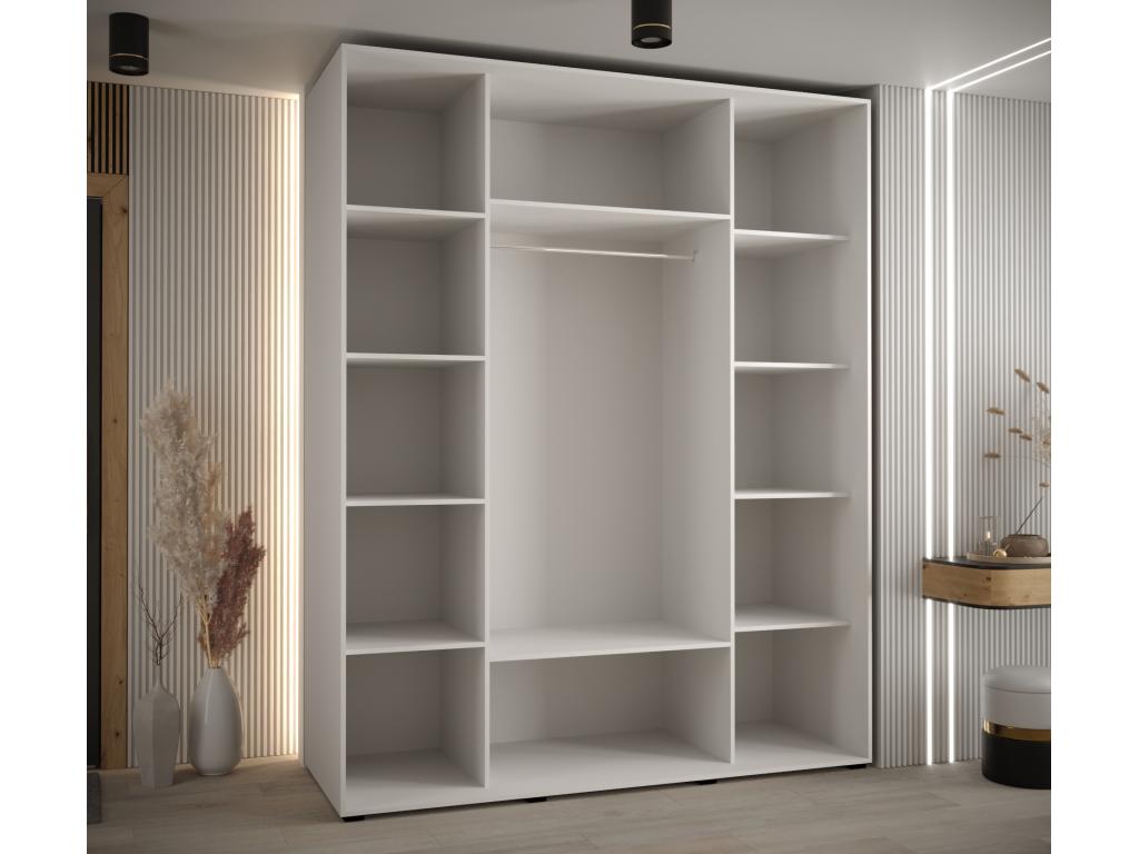 Lysvia 1 Sliding Door Wardrobe 205.2/190/60 3 Doors White/Lysvia AQQW78927