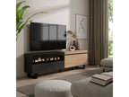 TV Stand/Bench 200x57x35cm For TVs up to 80" Electric Fireplace Industrial Design Oak and Black TXQF34212