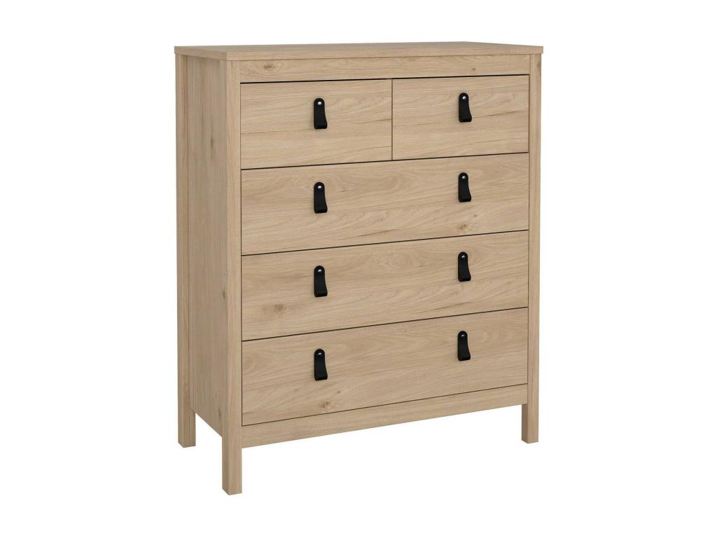 Lysvia Chest of Drawers, Multipurpose Chest of Drawers, Bedroom Chest of Drawers, Furniture with Drawers, 82x38 h99 cm, Light Oak, EPXG64393
