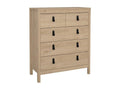 Lysvia Chest of Drawers, Multipurpose Chest of Drawers, Bedroom Chest of Drawers, Furniture with Drawers, 82x38 h99 cm, Light Oak, EPXG64393