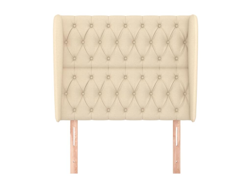 Headboard with wings, Cream, 93x23x118/128 cm, Fabric BMZX46998