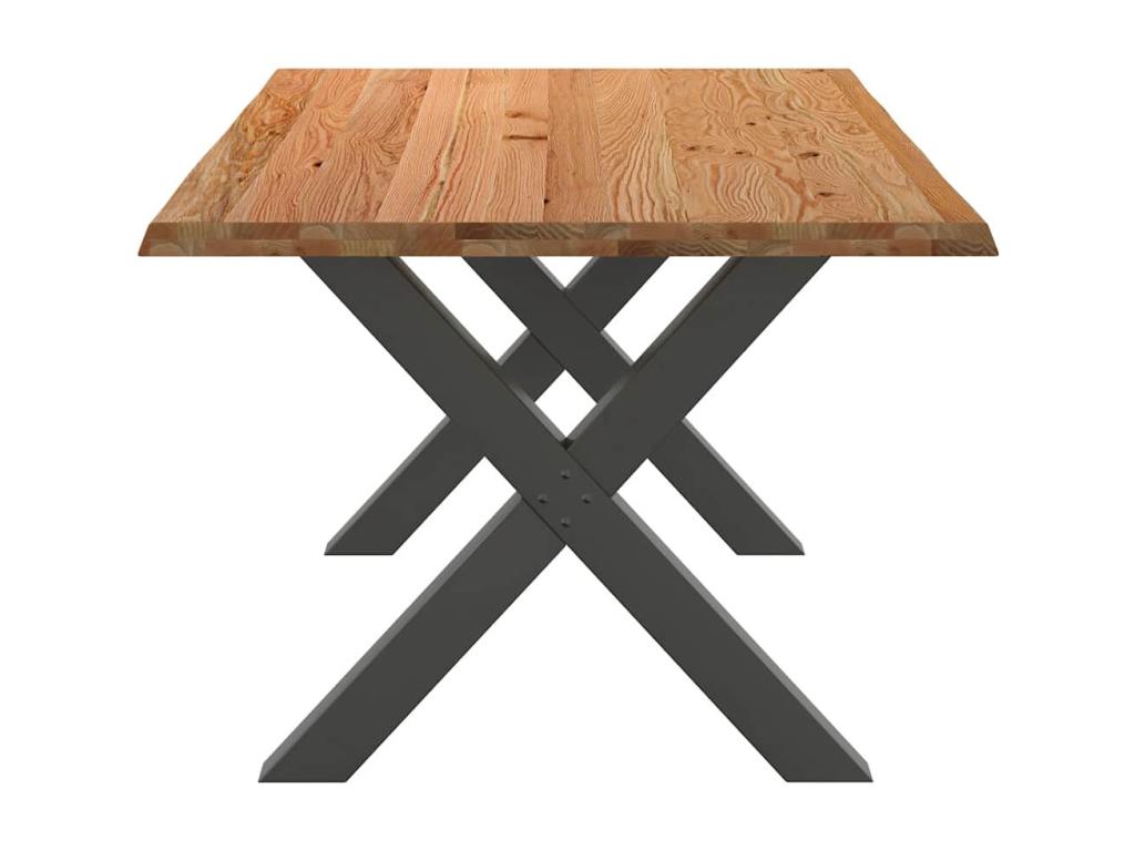 Light brown rectangular solid oak dining table VWMQ02215