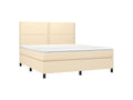 Dormeva bed base and mattress with LED lighting, Cream 160x200 cm, Fabric MTLI57327