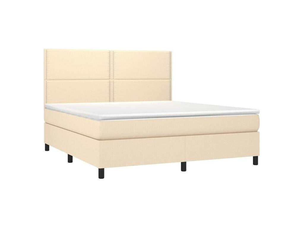 Dormeva bed base and mattress with LED lighting, Cream 160x200 cm, Fabric MTLI57327