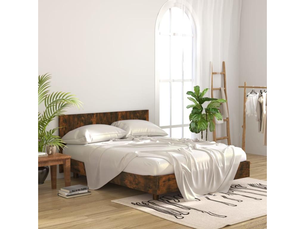 Smoked Oak Headboard 160x1.5x80 cm Engineered Wood XMIR35084