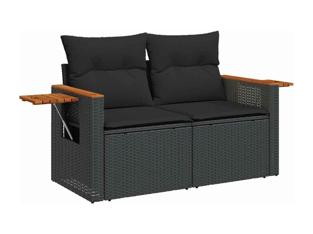 Dormeva STDF35831 5-piece garden furniture set with cushions, black woven resin