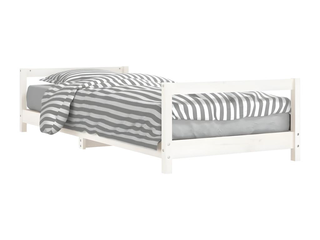 Children's bed frame, white, 90x190 cm, solid pine wood, AAAF76133