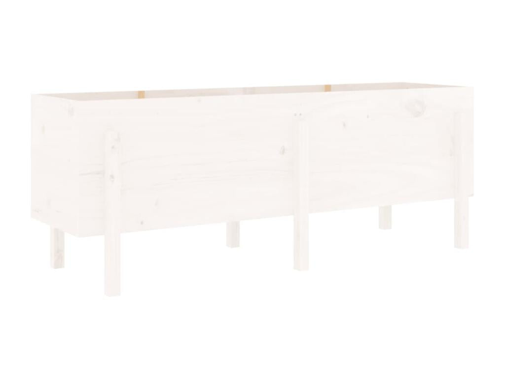 White raised garden bed 160x50x57 cm solid pine wood QMTP24253