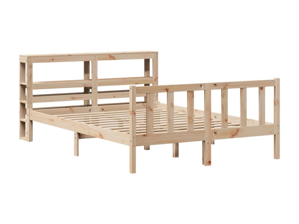 Bed frame without mattress 135x190 cm solid pine wood TWQQ86861