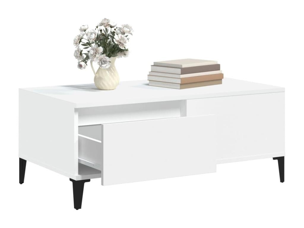 Coffee table, white, 90x50x36.5 cm, engineered wood, PKZC58136