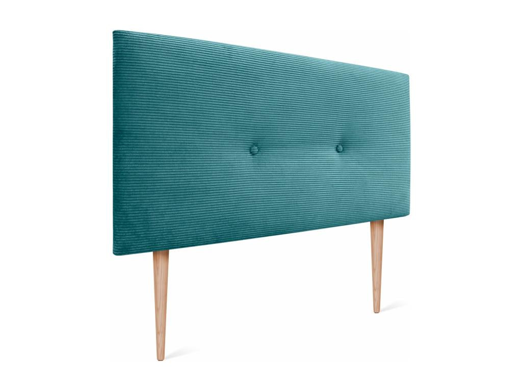 Lysvia Plain Corduroy Headboard with Buttons 90x115 with Bed Legs 80/90 - Turquoise LRCW33618