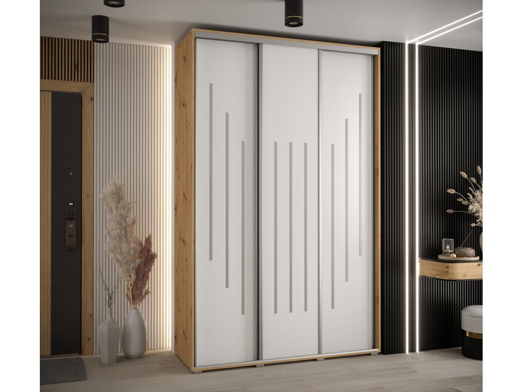 Dormeva 8 Sliding Door Wardrobe 235.2/150/45 3 Doors Dormeva/White/Silver CWRQ40156