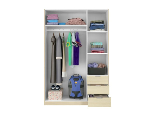 3-door, 3-drawer wardrobe, W121 x H180 cm QIZB28241