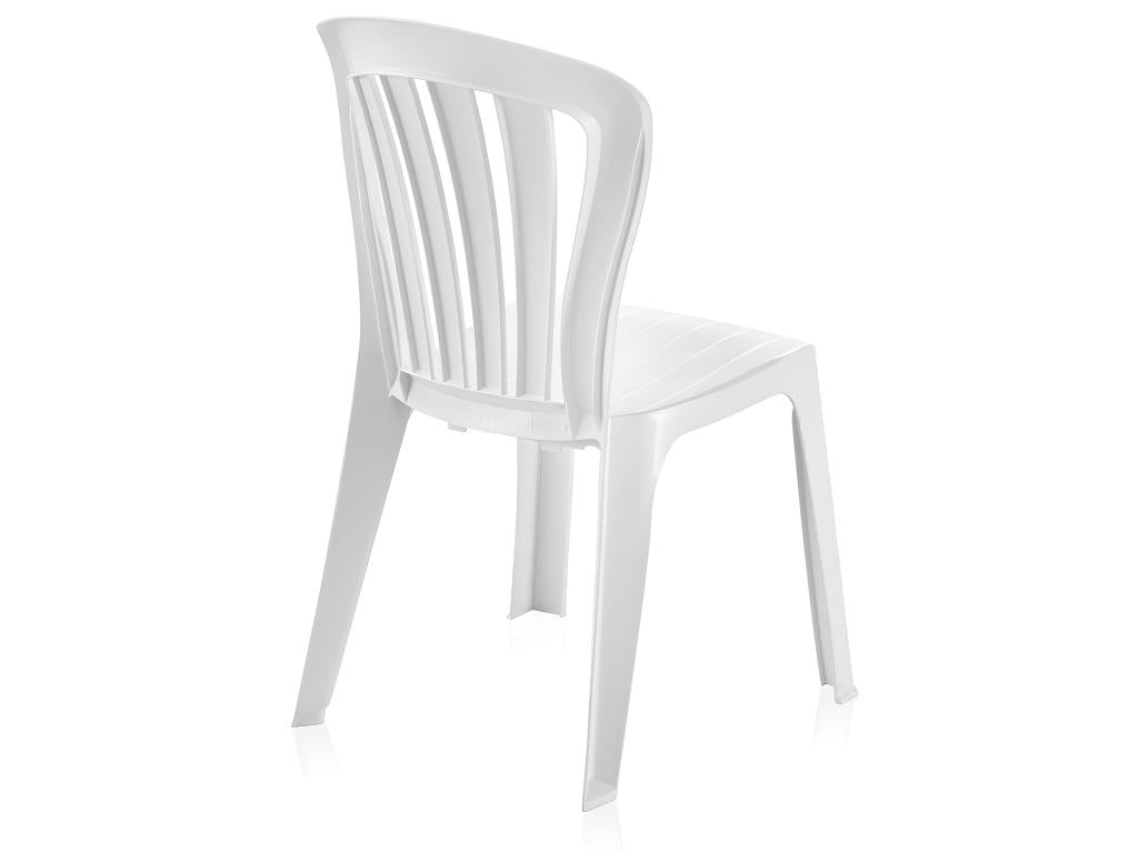 Set of 6 stackable resin garden chairs in white - Length 52 x Depth 52 x Height 88 cm VBCZ42854