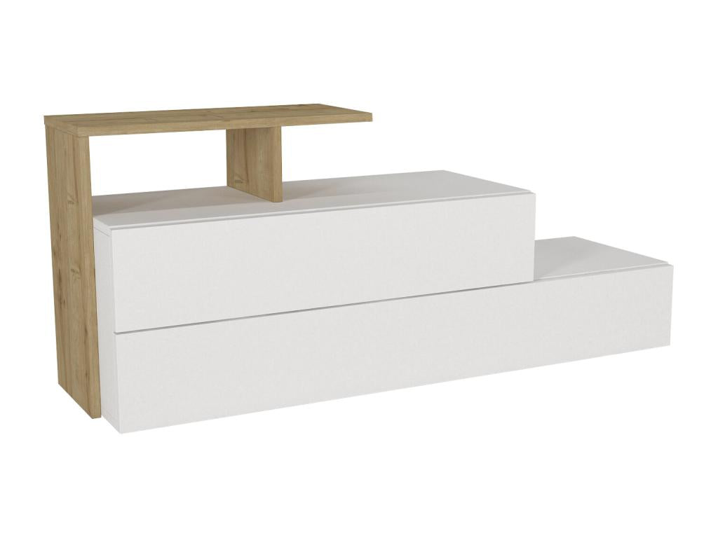 Shoe cabinet with 2 doors and 1 shelf - White and Natural - Dormeva RTPF16770