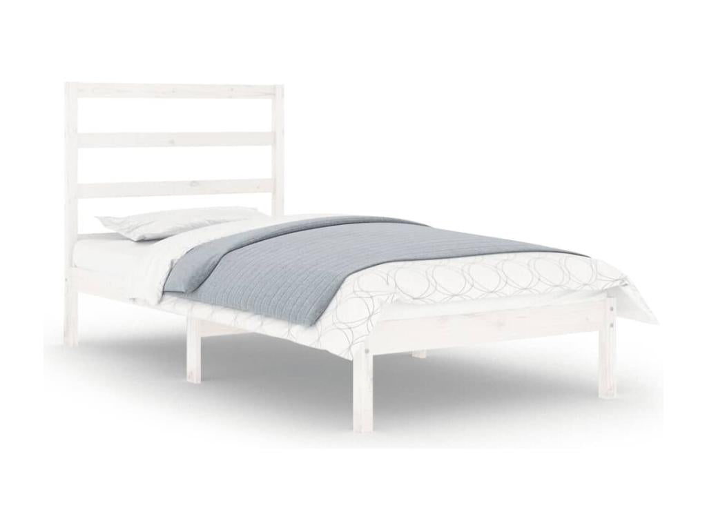 White Solid Wood Bed Frame 90x190 cm Single EVIO75758