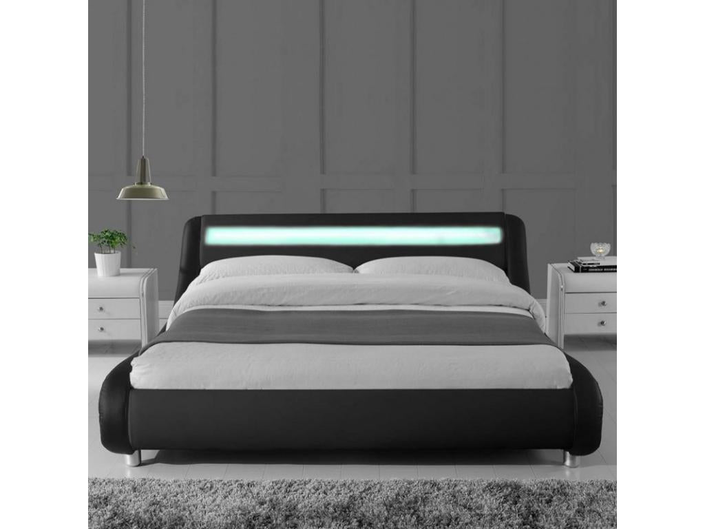 Lysvia LED Designer Bed - Colors - Black - Sizes - 180x200 DDHX38588
