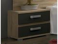 Lysvia graphite oak-colored bedside table/nightstand - Length 60 x Depth 39.6 x Height 50 cm UUFJ59442