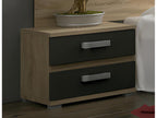 Lysvia graphite oak-colored bedside table/nightstand - Length 60 x Depth 39.6 x Height 50 cm UUFJ59442