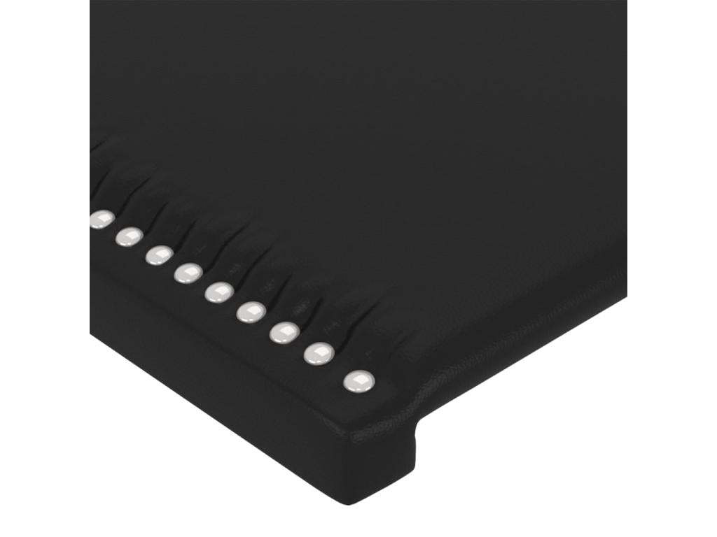Black LED Headboard 90x5x78/88 cm Faux Leather VTMN16272