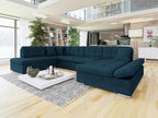 Lysvia 150 Corner Sofa, Blue, Sleeping Function, Bed Box, 345x205x76cm, ISOM84342