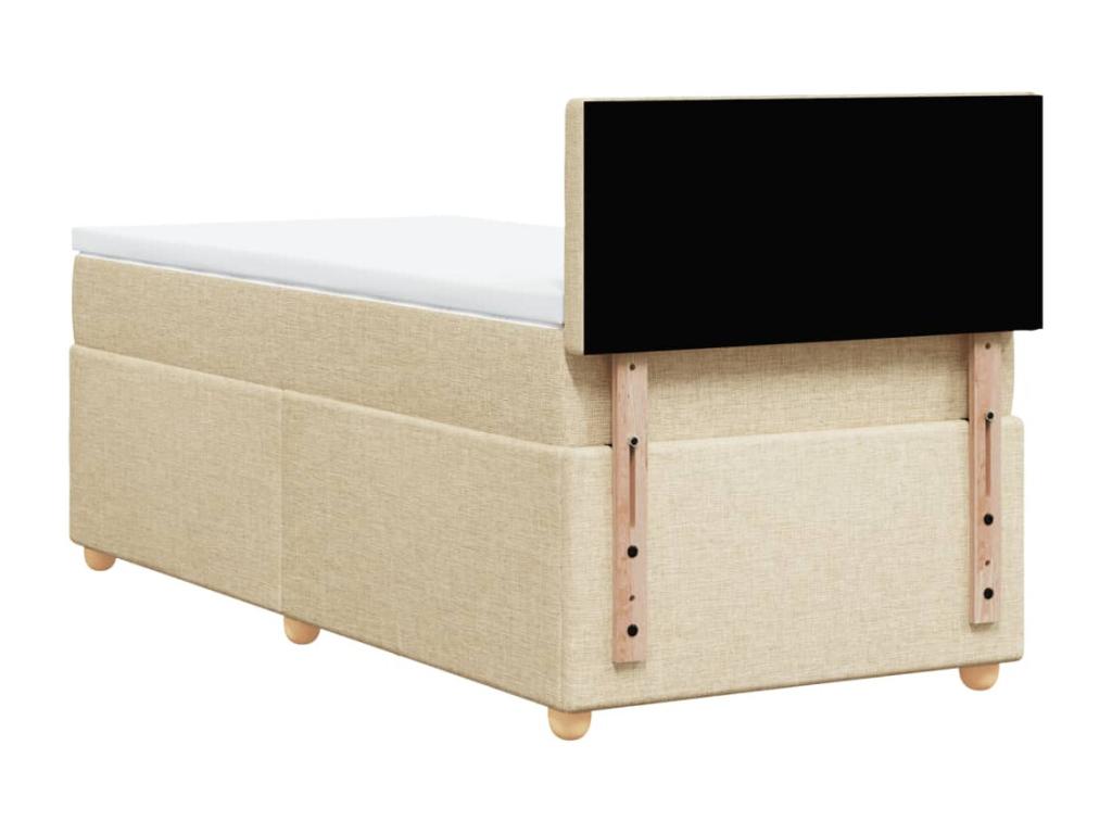 Lysvia bed base with 90x200 cm Cream mattress, Fabric VBYF54590