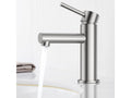 Lysvia Max Basin Mixer Tap, Bathroom Faucet, Brushed Stainless Steel Basin Tap, EU Model BQAN62237
