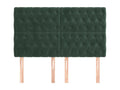 4-piece headboard set, dark green, 72x7x78/88 cm, velvet, SECB02209