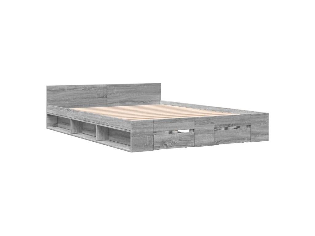 Dormeva grey bed frame and drawers 120x190 engineered wood ELTA65578