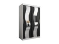 Lysvia Sliding Door Wardrobe 200/120/62 2 Doors White/Black HMHG26367