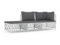 3-piece garden furniture set with cushions, white steel MGYN69088