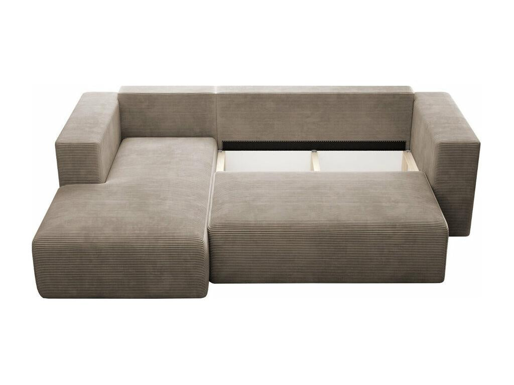 Lysvia 116 Yellow Corner Sofa with Sleeping Function and Bedding Box, 255x161x91cm, SBHO44521