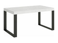 Lysvia Extendable Dining Table - White - Legs and Support - 5 Slim Extension Leaves - Extends from 160 to 420cm HSZK54225