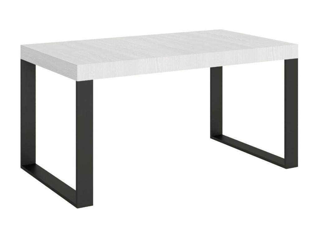 Lysvia Extendable Dining Table - White - Legs and Support - 5 Slim Extension Leaves - Extends from 160 to 420cm HSZK54225