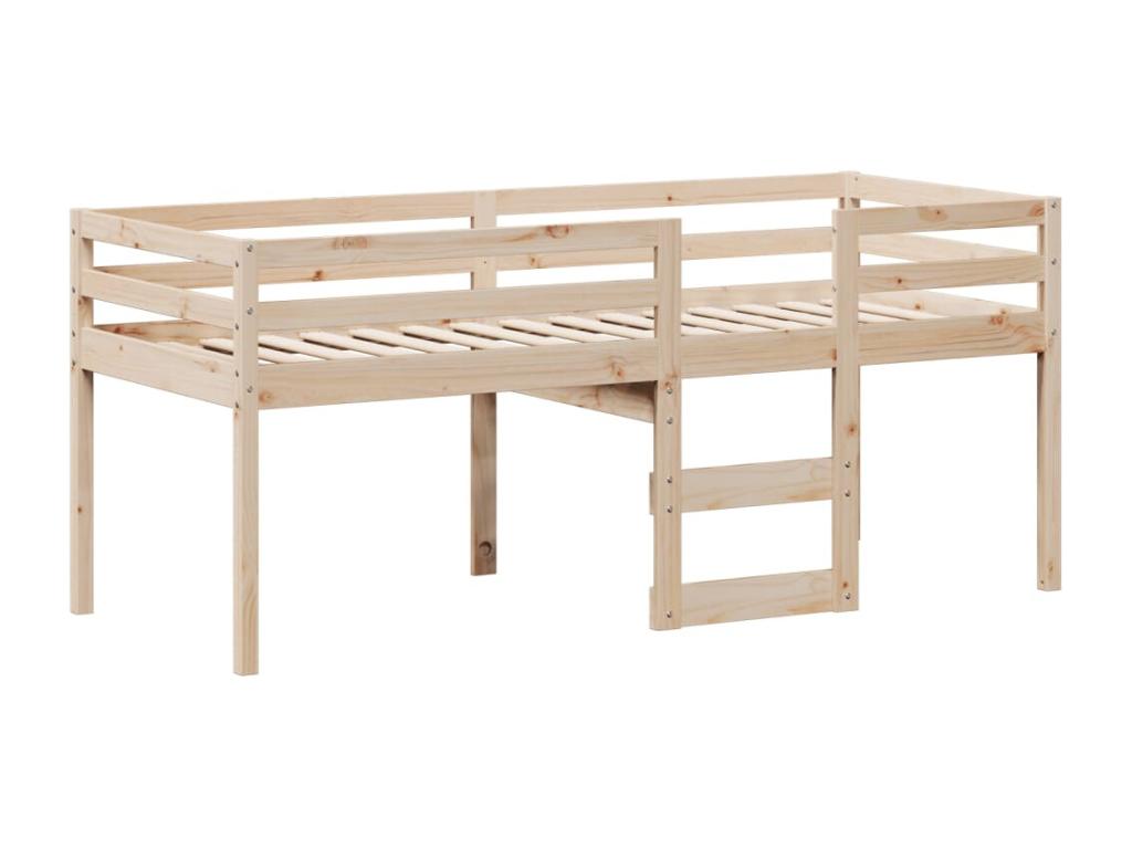 High bed with roof 90x200 cm solid pine wood BLXX52860