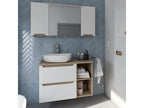 90cm vanity unit with 2 niches, Lysvia White and Wood DHDM81314