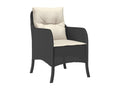 7-Piece Garden Dining Set with Cushions, Black Wicker Resin UELO49348
